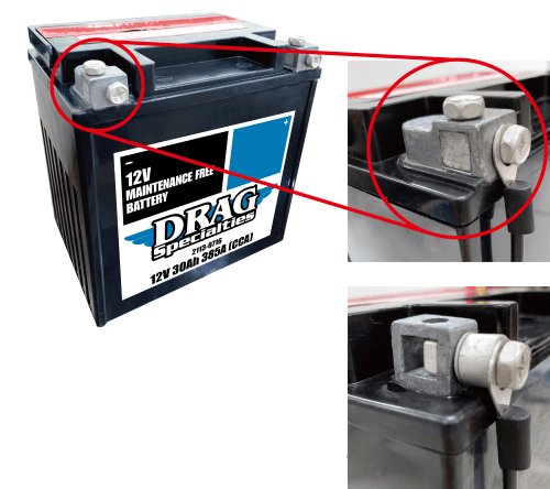 RANGER 800 CREW (2010 - 2014) battery drag yix30l-ft and battery drag ytx30l-ft-bs | DRAG SPECIALTIES BATTERIES