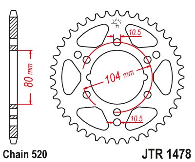 300 (1994 - 1995) steel rear sprocket | JT Sprockets