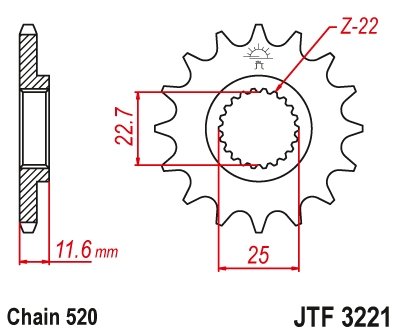 TRAIL BOSS 250 (1985 - 1999) front replacement sprocket - 11 teeth 520 pitch | JT Sprockets